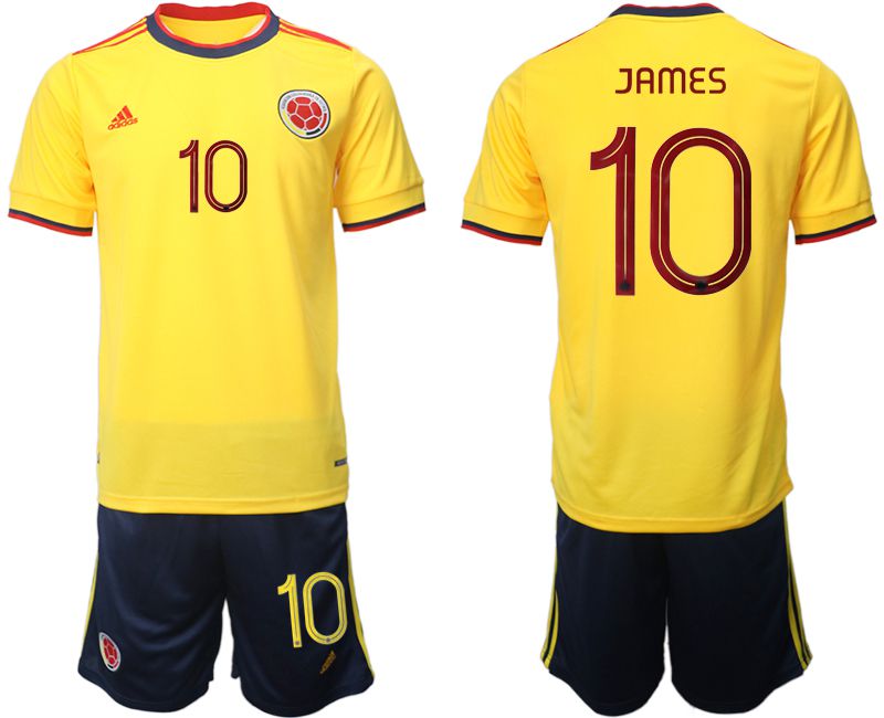 Cheap Men 2022 World Cup National Team Colombia home yellow 10 Soccer Jersey